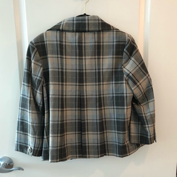 Isaac Mizrahi For Target Plaid Pleated Blazer Jacket - Picture 11 of 15